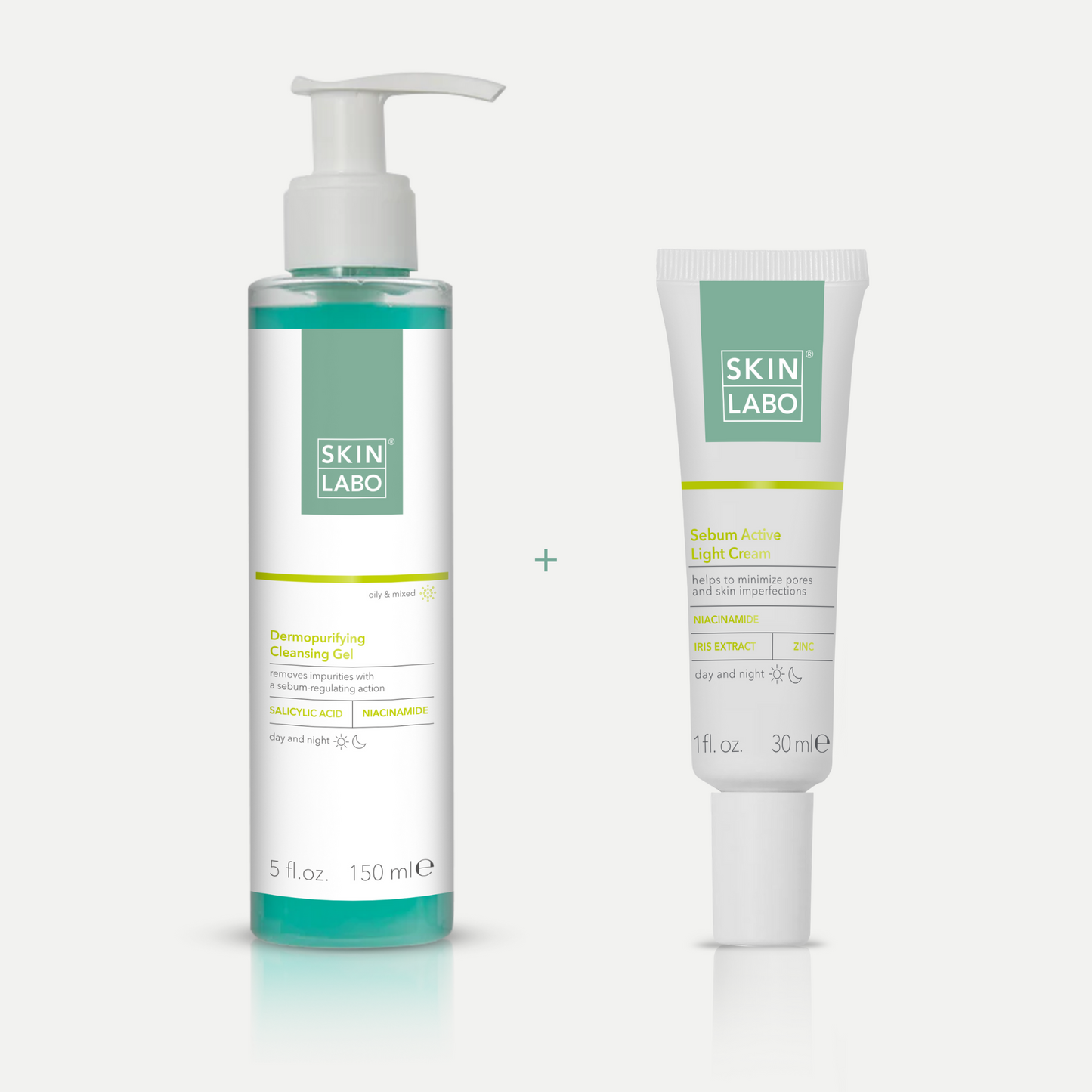 Gel De Curățare Dermopurificator + Cremă Activă De Reglare A Sebumului
